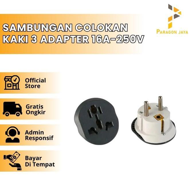 ZCXVC Over Steker Universal  / Sambungan Colokan Kaki 3 Adapter 16A -250V