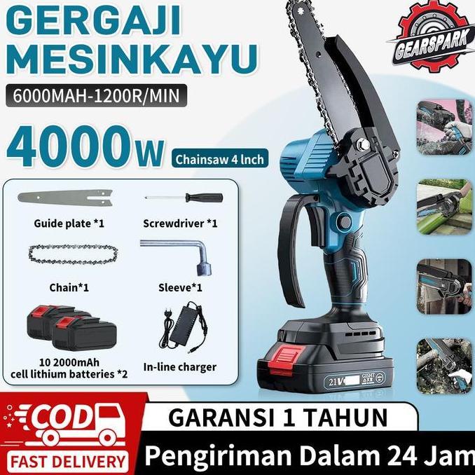NILKAN Mesin Chainsaw 4 Inch /Gergaji Listrik Tanpa Sikat Pemangkasan gergaji mesin Taman Pohon Logg