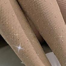 Sexy Peach Stocking Lingerie / Stocking Wanita Mengkilap Dengan Berlian Hitam Jaring / Stocking03