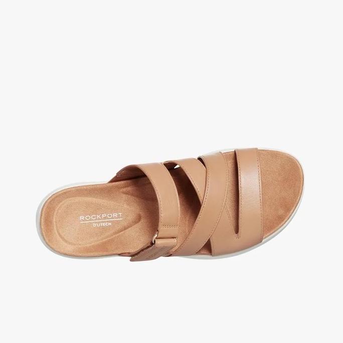 Ready ROCKPORT QWYN Original Sandal Wanita Leather - Beige