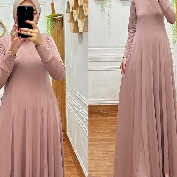 Gamis Nada - Gamis Jersey Korea - Gamis Polos Premium, Ukuran All Size Pb 140 Original By:Irnanda