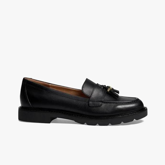 Ready Rockport Kacey Tassel Original Loafers Wanita Leather - Black
