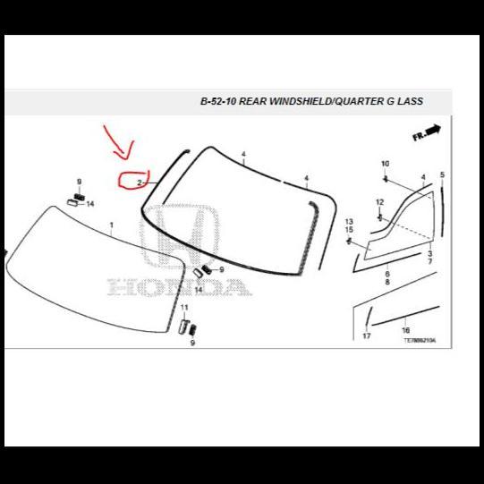 DISKON KARET LIST KACA BELAKANG BAGASI HONDA MOBILIO ORIGINAL 