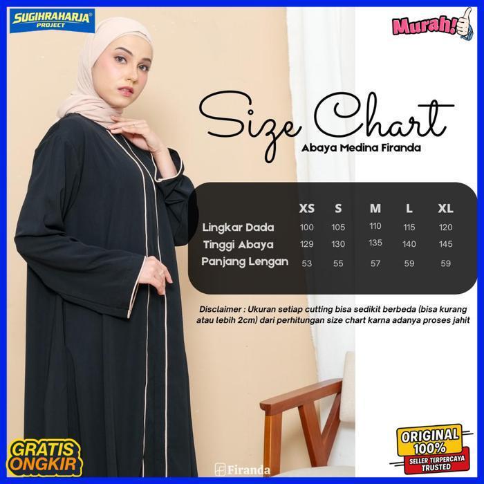 New Firanda Abaya Medina Turkey / Abaya Dress Turki / Gamis Wanita Abaya Hitam Basic Kain Wolfis Lem