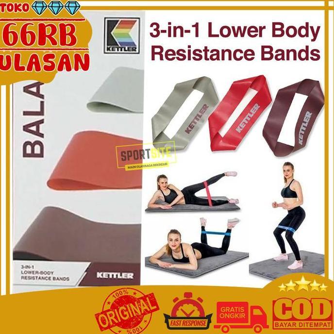 Kettler 3 in 1 Lower Body Resistance Bands Yoga Pilates Medis Medical Health Gymnastics Sport Equipm