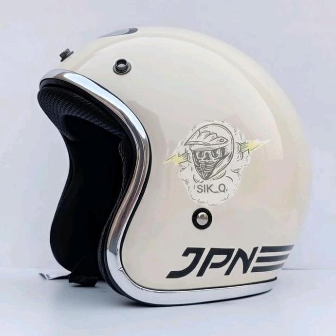 Helm Bogo JPN List Chrome Bahan Termoplastik ABS Berkualitas Tinggi Cat Tahan Panas Kaca Flat & Cemb