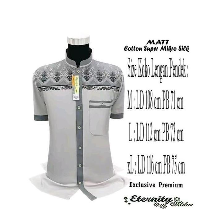 Baju koko lengan pendek dewasa bordir ETERNITY MUSLIM