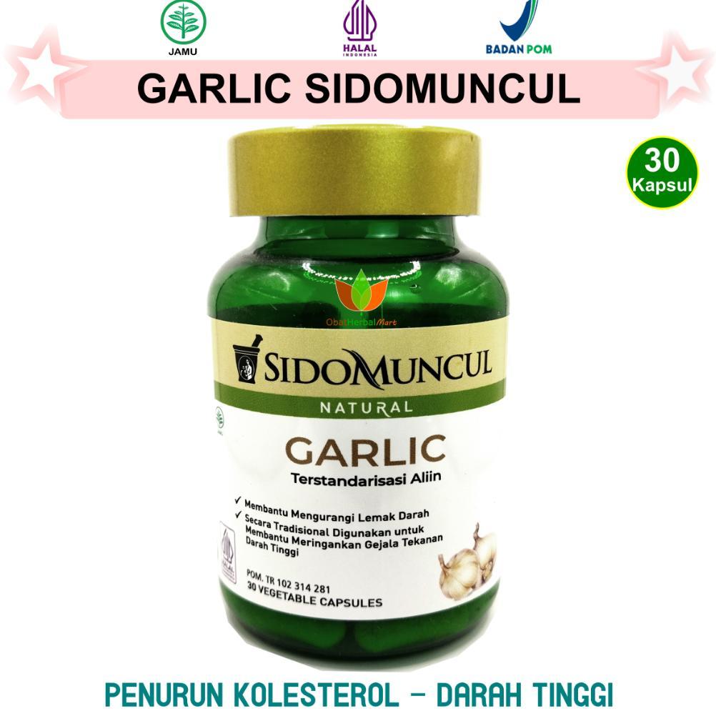 (Terbaru) 30 KAPSUL GARLIC SIDOMUNCUL HERBAL, JAMU OBAT PENURUN KOLESTEROL LEMAK TEKANAN DARAH TINGG
