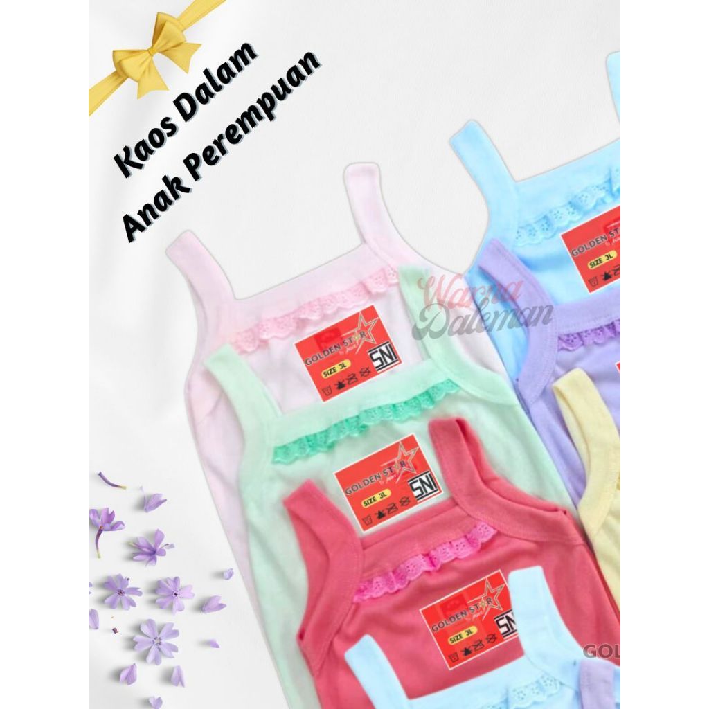FLASH SALE 6 Pcs Kaos Dalam Kaos Kutang Anak ABG Golden Star Polos Putih - Singlet Anak SD SMP SMA -