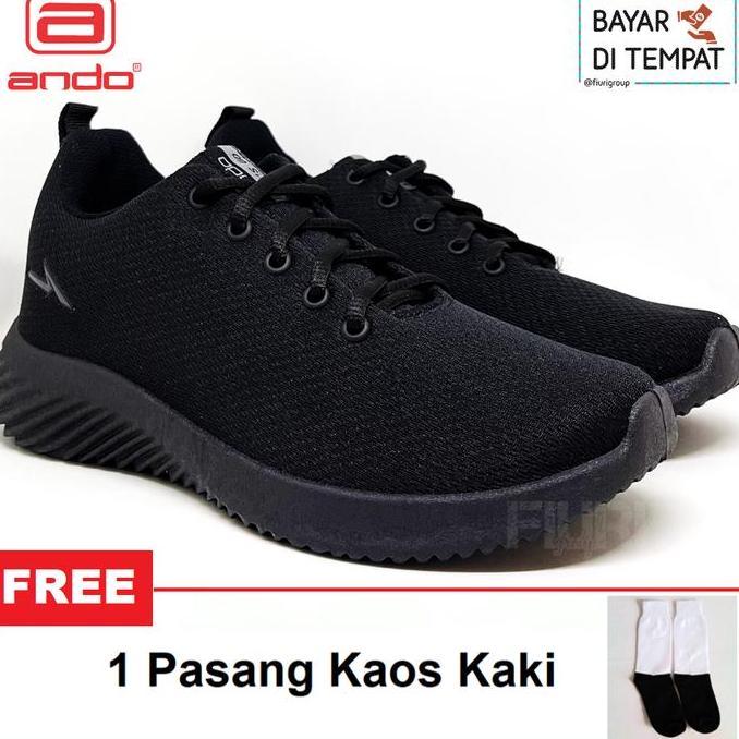 ANDO EVALD 39-43 FULL HITAM SEPATU OLAHRAGA SPORT RUNNING PRIA