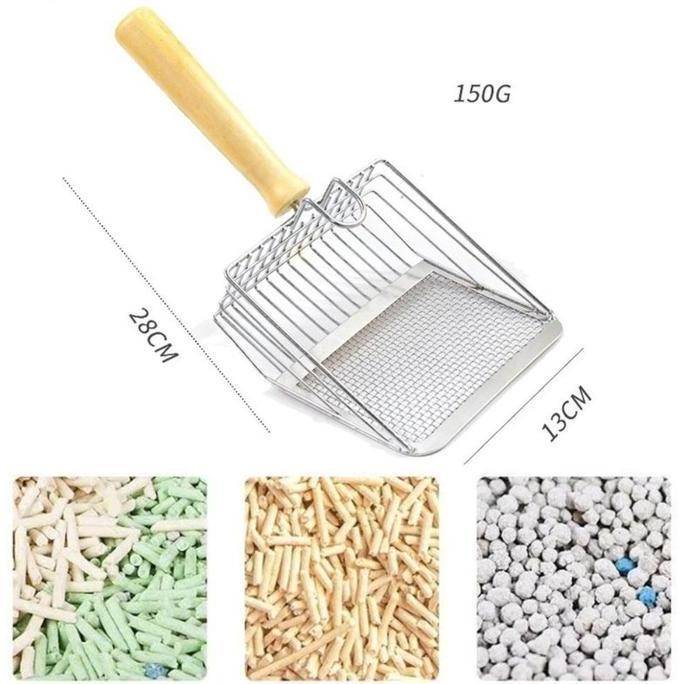 vinnatsu sekop serokan pasir stainless /sekop serokan pasir kucing /serok pasir cat litter scoop /se