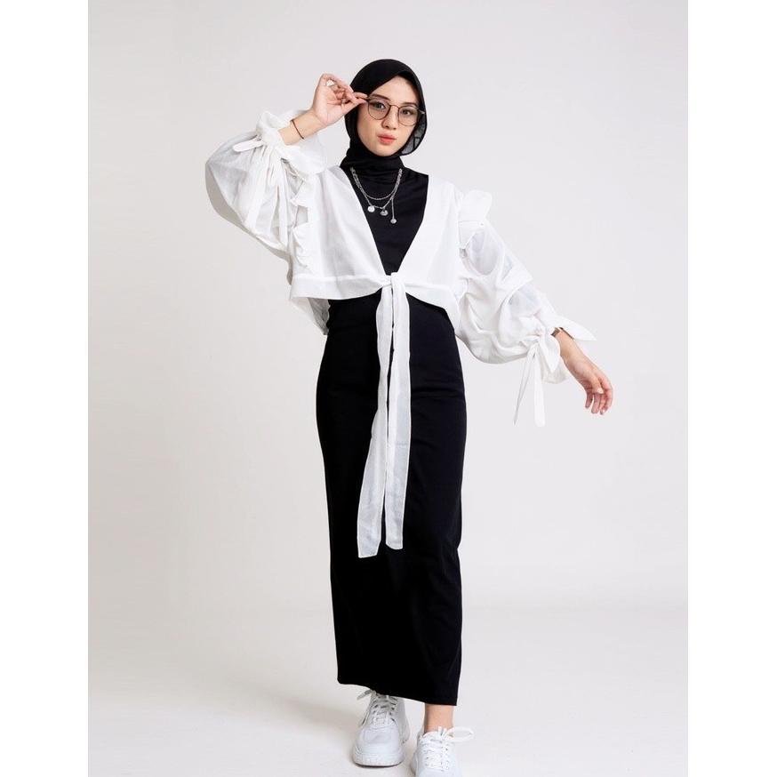 AUREVORA DRESS SERAYU ROMPI OUTER PUTIH GAMIS MAXY WANITA CARLINA FASHION SALE