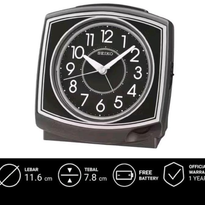 Ready Seiko Jam Meja Clock Beker Weker QHP004W QHP004 W Putih Alarm Bunyi Bel