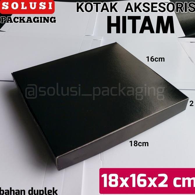 KOTAK HITAM 18x16x2cm KARDUS POLOS KARTON BOX HAMPERS DUS KAOS BAJU