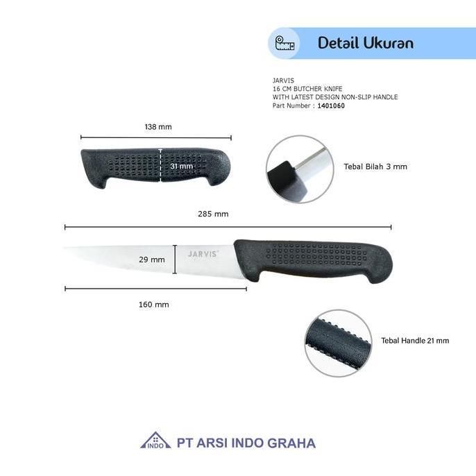1401060 JARVIS 16 CM BUTCHER KNIFE WITH LATEST DESIGN NON-SLIP HANDLE