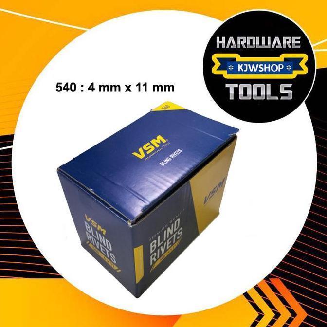 Paku Rivet 540 : 4mm x 11mm DOS isi 1000pcs Blind Rifet AP Dos Kuning 1 Dos 1000 pcs Murah Ripet 4 m