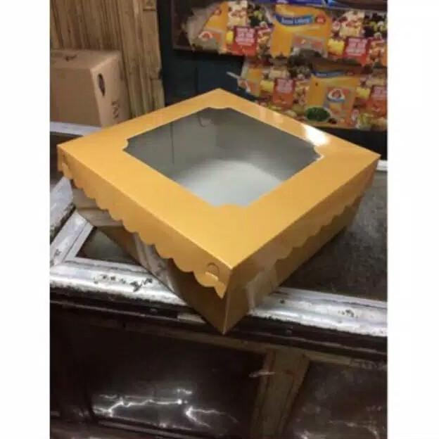Dus Gold Kaca 25X25 / BOX KUE EMAS / DUS KUE EMAS