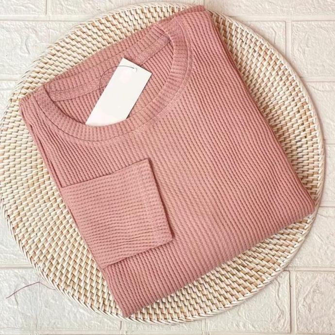 Tunik Knit Waffle Oval Terbaru / Long Tunik Rajut PM