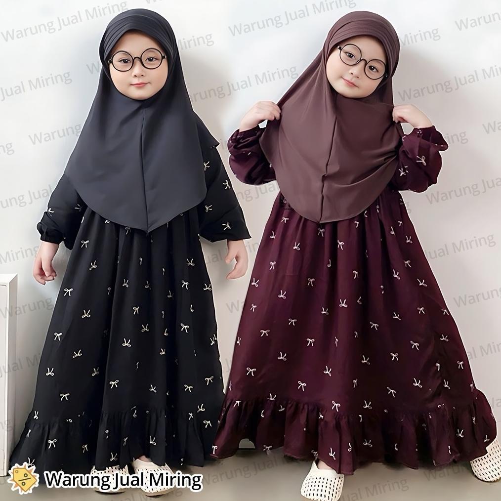 Gamis Anak - Baju Gamis Perempuan Rayon Motif 2-12 Tahun Dress Muslim Anak Cewek Couple Remaja Dewas