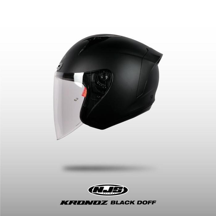 Njs Kronoz Black Gloss/Doff - Helm Half Face | Njs | Kronoz | Kronoz Polos | Kronoz Ori | Njs Ori | 