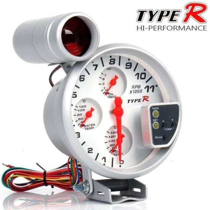 Tachometer Type R 4In1 5 Inch Takometer Mobil Tipe R