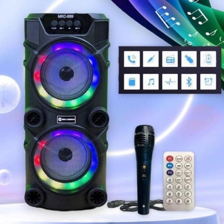 New Audio Bluetooth Speaker Bass Mkc - Kimiso Qs 999 Portable Speaker With Party Light Mkc Kimiso - 