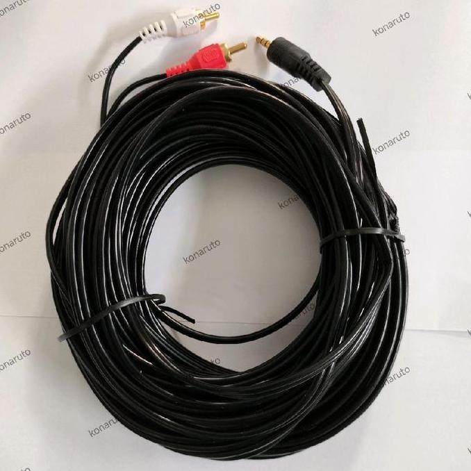 Kabel Aux to RCA 20m - Kabel Audio Jack Stereo 3.5 Male to 2 Jack RCA Male / Aux 3.5mm to Rca Kabel 