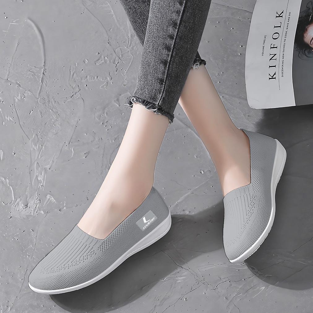 EXCLUSIVE HMBRG Eunji Sepatu Slip On Wanita Rajut Sepatu Tanpa Tali Shoes Slip On Ultra LV0175