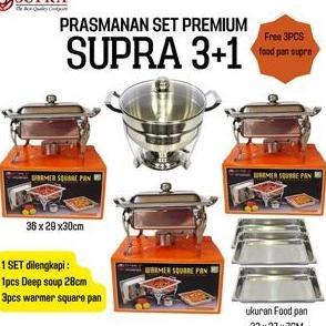 HARGA DISC - Prasmanan set premium supra 3+1 Free food pan supra 3pcs