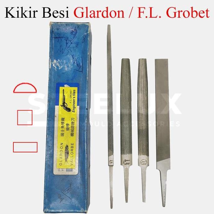 HARGA DISC - Kikir Besi F.L. Grobet / Glardon Vallorbe Cap Ikan Satuan Flat / Setengah Bulat / Kotak