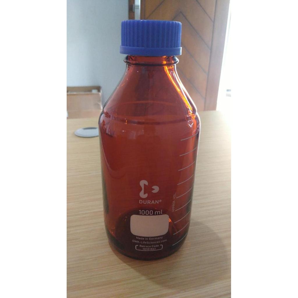 Botol Sampel Coklat 1000ml DURAN | Lab Bottle Amber