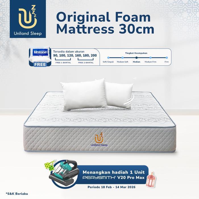 Kasur Busa Uniland Sleep Original 30cm Foam Mattress Box FREE BANTAL
