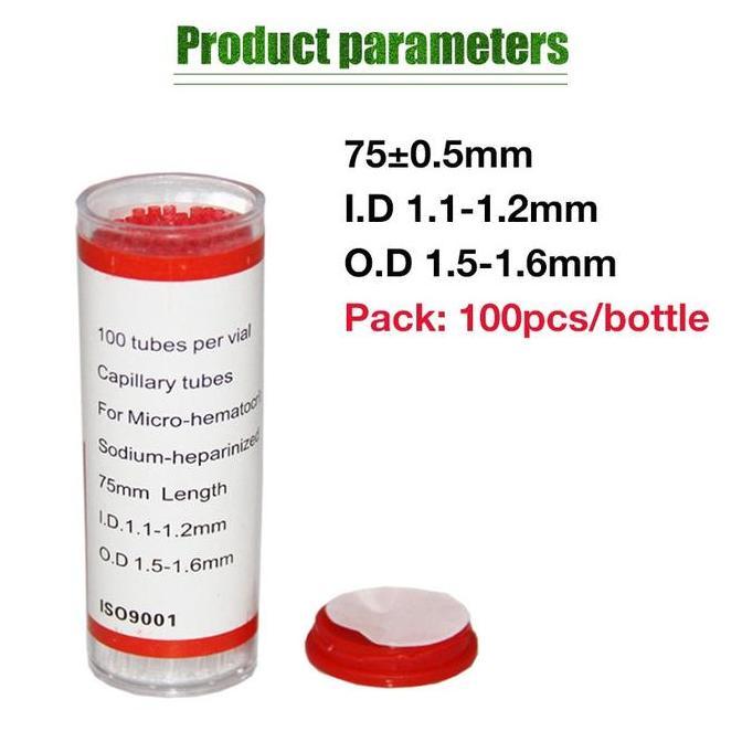 SWASAGARA Tabung Pipa Kapiler Tabung Hematokrit Haematocrit Mikro Kapiler Heparin Pipa Kapiler Labor