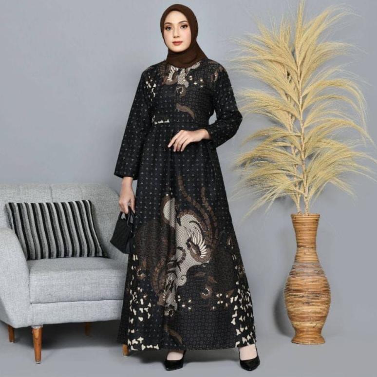 New Arrival Gamis Batik Abaya Syar'I / Gamis Muslim Wanita Terbaru Motif Batik Katun