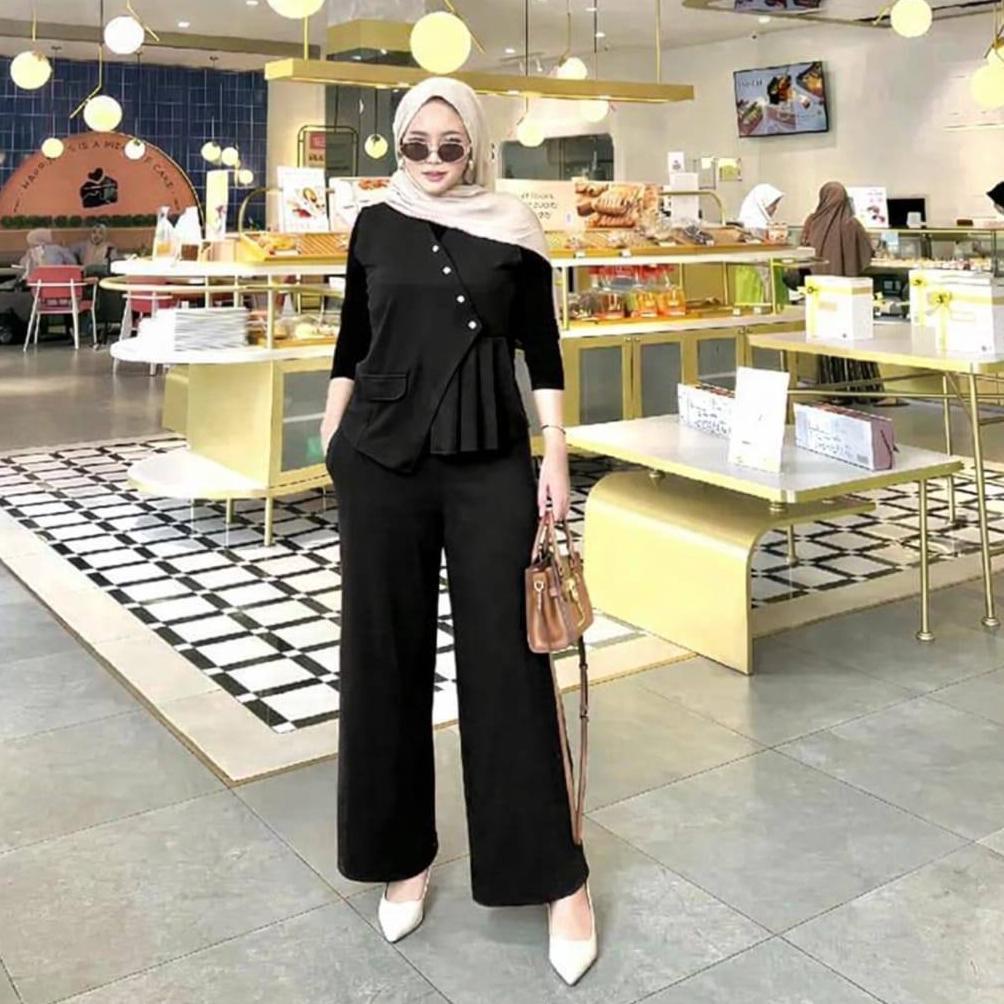 FLASH SALE RACHEL SET CELANA +Rompi - Bestiie Fashion - Setelan Knit Premium - Vest Set Celana - Ata