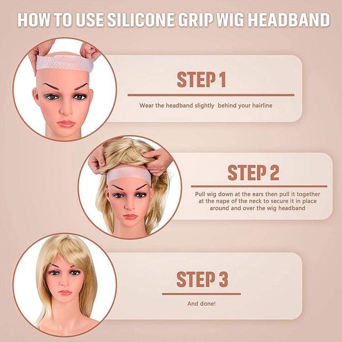 KAWI karet wig silikon grip headband bandana penahan rambut palsu silicone hair band anti slip lace 