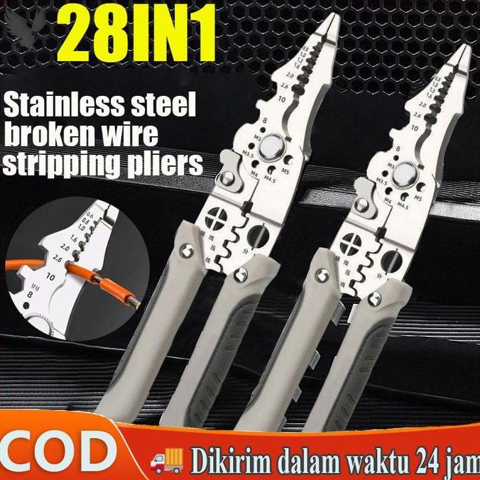FOWERLEB Tang pengupas kabel Tang alat serbaguna pengupas kabel Tang alat perbaikan kabel Tang pengu