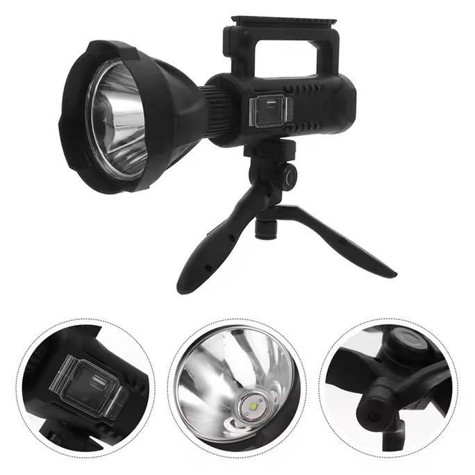 FOWERLEB Senter Sorot Super Bright Big Lamp LED XHP50 1000 Lumens USB Rechargeable with Mini Tripod