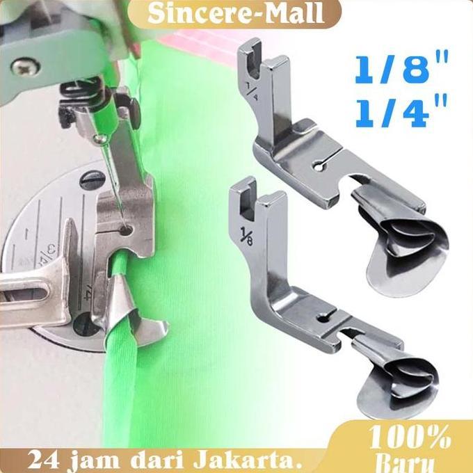 VIWIUWIU Presser Foot Mesin Jahit Stainless / Sepatu Jahit Corong Kelim Lipat / Sepatu Jahit Corong 