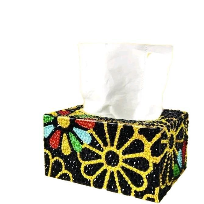 DIY Kotak Tisu Lukisan Berlian 5D Bunga Diamond Painting Tissue Box Handmade Unik Hadiah