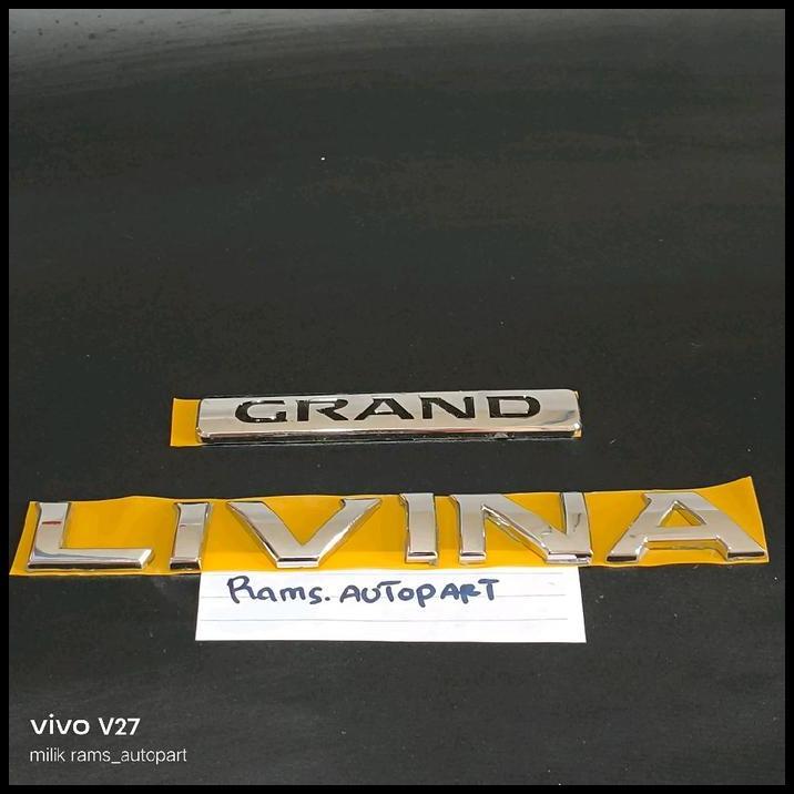 GRATIS ONGKIR EMBLEM LOGO BAGASI TULISAN GRAND LIVINA PISAH / MOBIL NISSAN ORIGINAL 100 % 