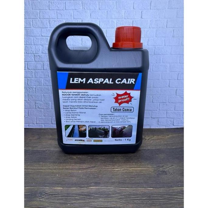 TERBAIK Lem Aspal Cair 1kg / Aspal Cair Emulsion 1kg / Pelapis Anti Rembes Cair 1kg / Aspal Emulsi 1