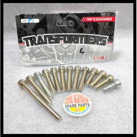 DISKON BAUT L BLOK MESIN F1 F1ZR ALFA SET CHROME TFM 