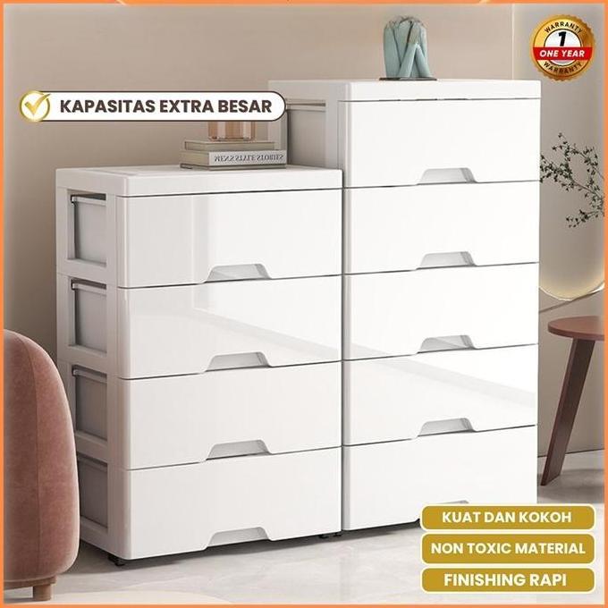 Lemari Pakaian/Lemari plastik/Laci Plastik/Lemari Jumbo Laci Plastik /Laci 3 4 5 6 7 Susun Putih