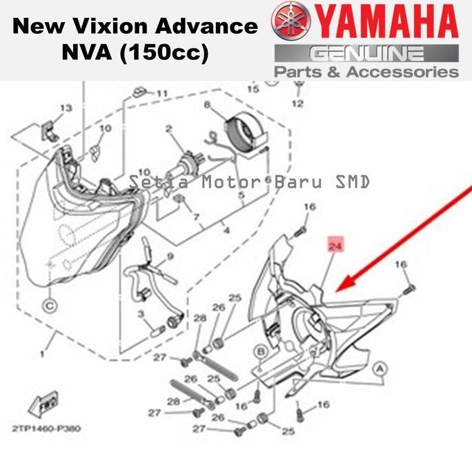 Promo Rangka Batok Lampu Depan New Vixion Advance NVA Asli Ori Yamaha Diskon