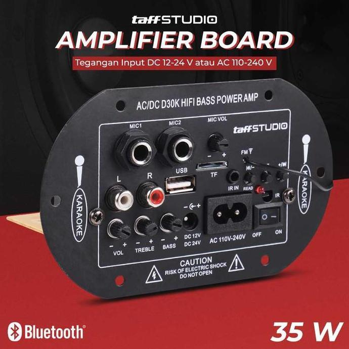 PROMO - Kit Power Amplifier Subwoofer Bluetooth FM USB 35W DC 12V 24V AC 220V