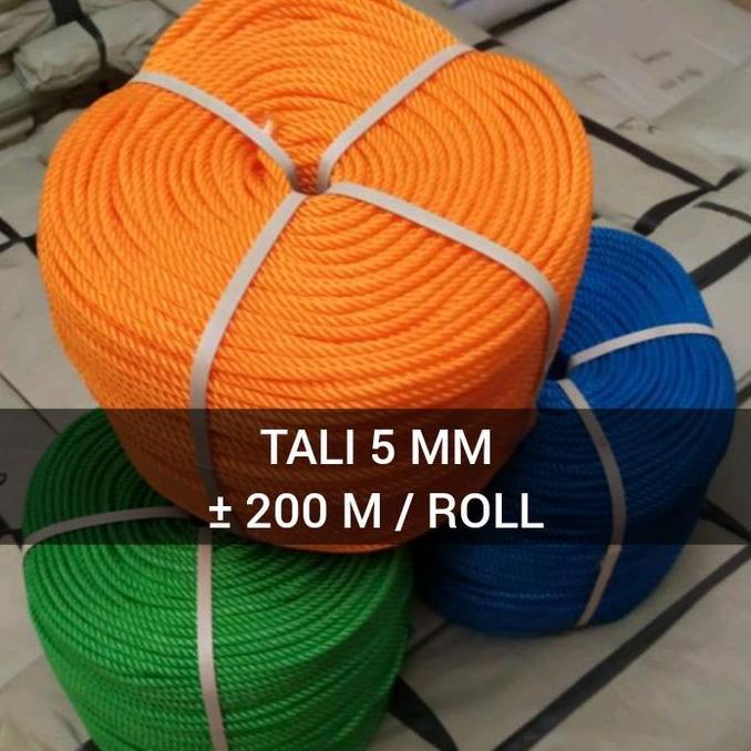 HARGA GROSIR - tali tambang plastik 5mm roll / tambang 5mm 1 roll