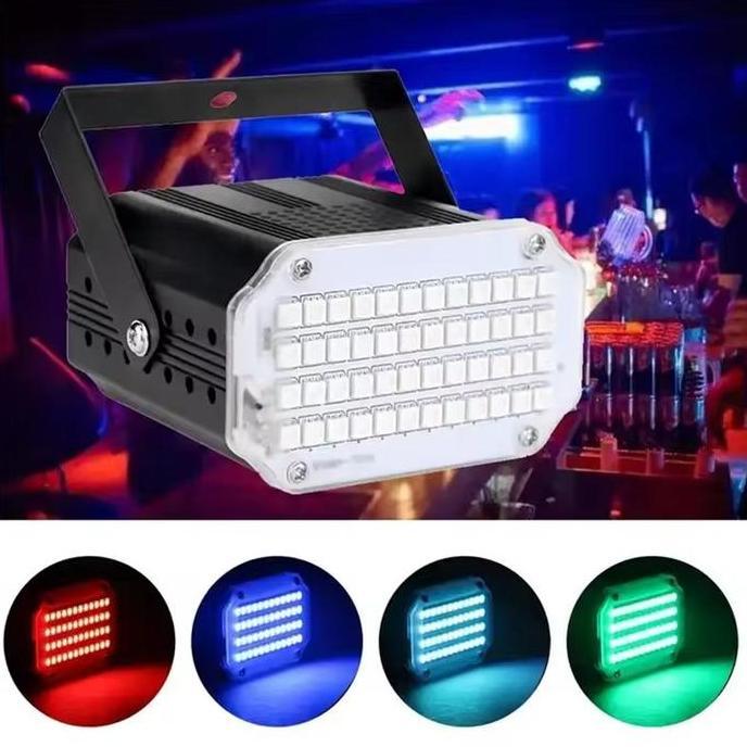 HARGA DISC - Lampu Panggung LED Strobo Flash RGB Lighting Stage Disco Party Light