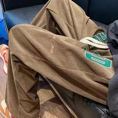 Celana Korduroy Pria Pacar Black Corduroy Pants Oversize Wide