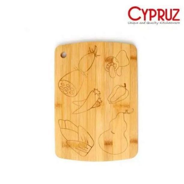 Cypruz Bamboo Talenan Bambu Talenan Bermotif Persegi Chopping Board